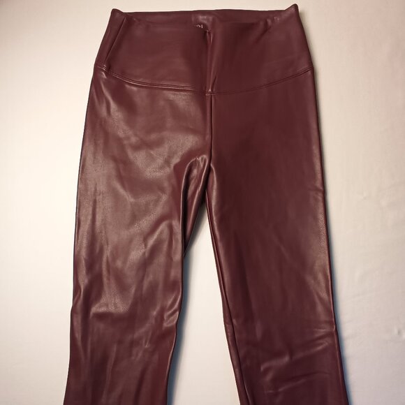 White House Black Market Runway Legging Size 2 Faux Leather Mid Rise Mauve Color - Picture 2 of 11